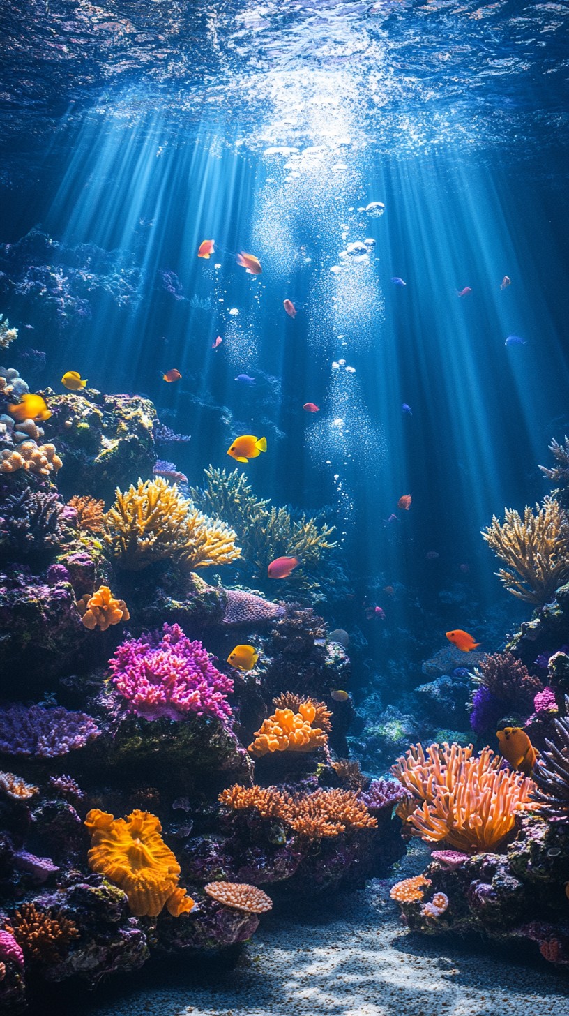 海洋水下的珊瑚风景