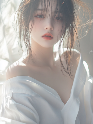 纯欲风凌乱发型ai美女