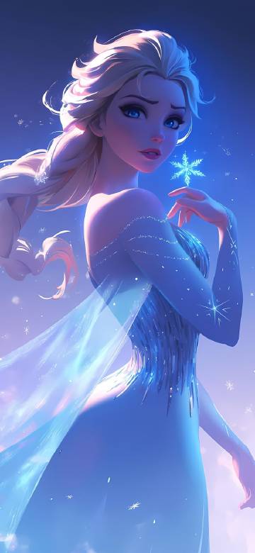 迪士尼艾莎公主侧脸转过来