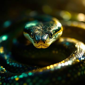 蛇的头部特写图片