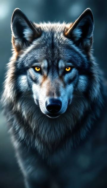 凶猛的狼盯着前方图片