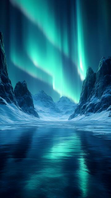 绿色北极光高清图片