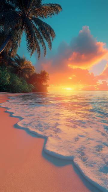 温柔的海浪海边风景图片