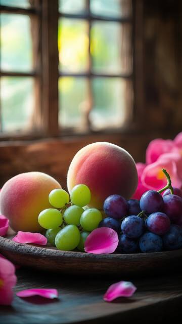 新鲜的葡萄果盘