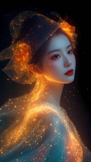 散发着光芒的古风仙女