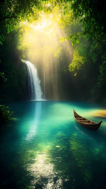 翡翠色热带森林美景图片