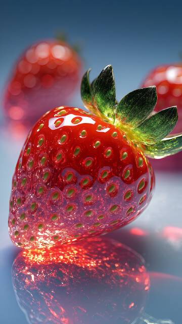 光泽诱人的草莓高清图片下载