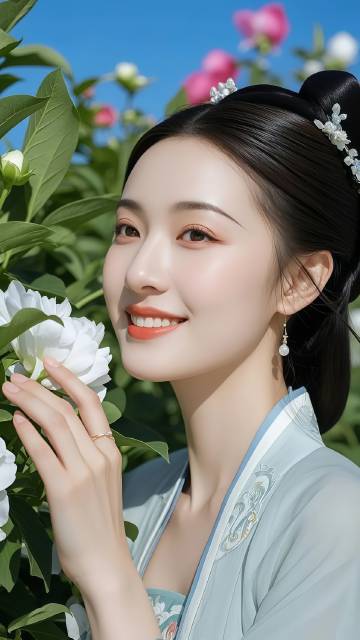 笑容满面的古装美女