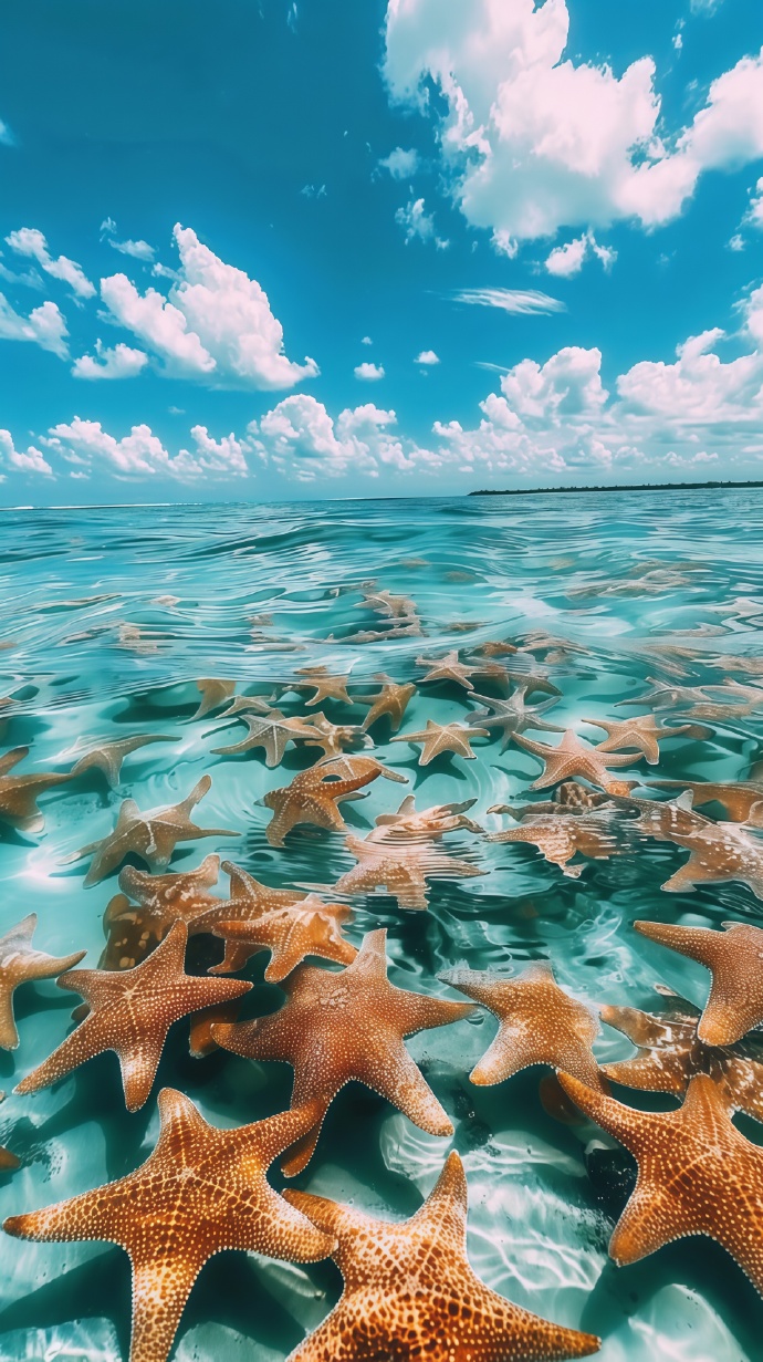 海下的海星高清图片