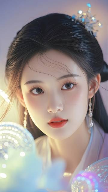 妆容精致发型典雅仙气十足的美女