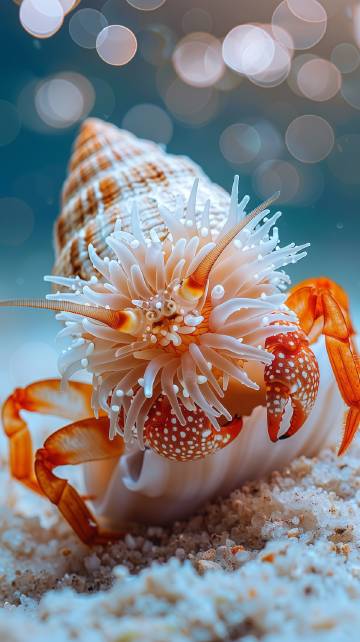 寄居蟹与海葵高清图片