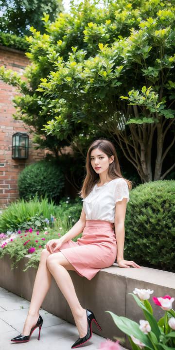 优雅清新的长腿高跟美女