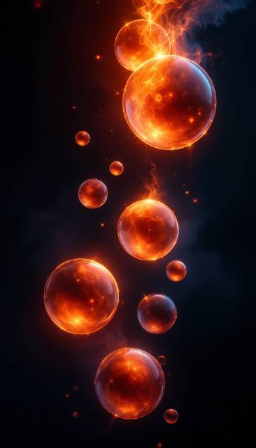 发光的红色球体高清背景图片