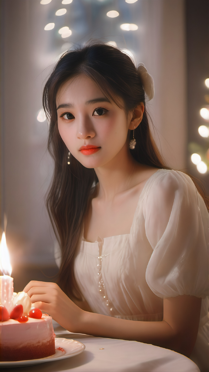 优雅柔美气质的美女在过生日