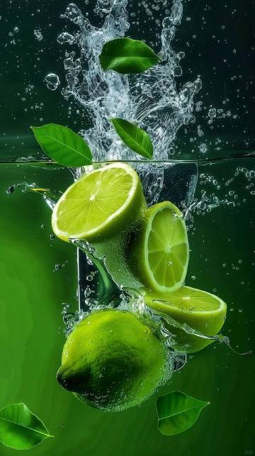 青柠檬进水的一瞬间