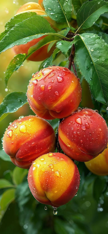 新鲜的桃子高清图片