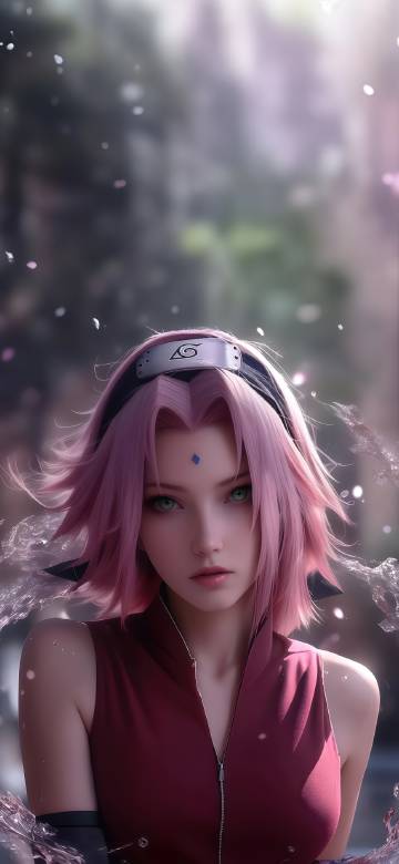 超美的粉色头发春野樱