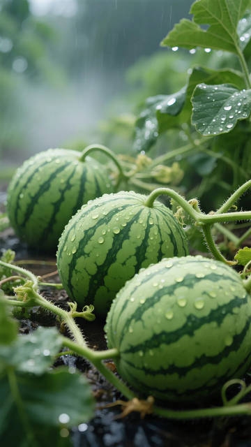 带水珠的西瓜