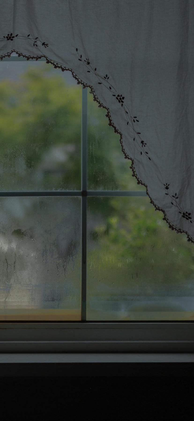 静静看着窗外的雨手机壁纸