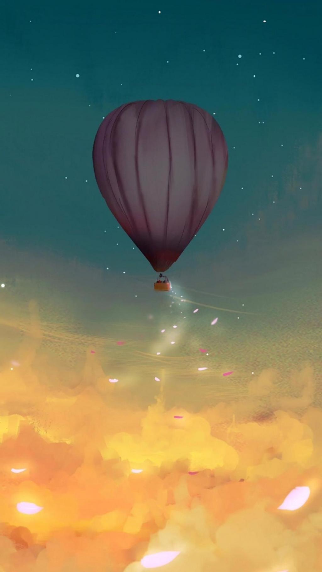 浪漫热气球唯美二次元场景手机壁纸