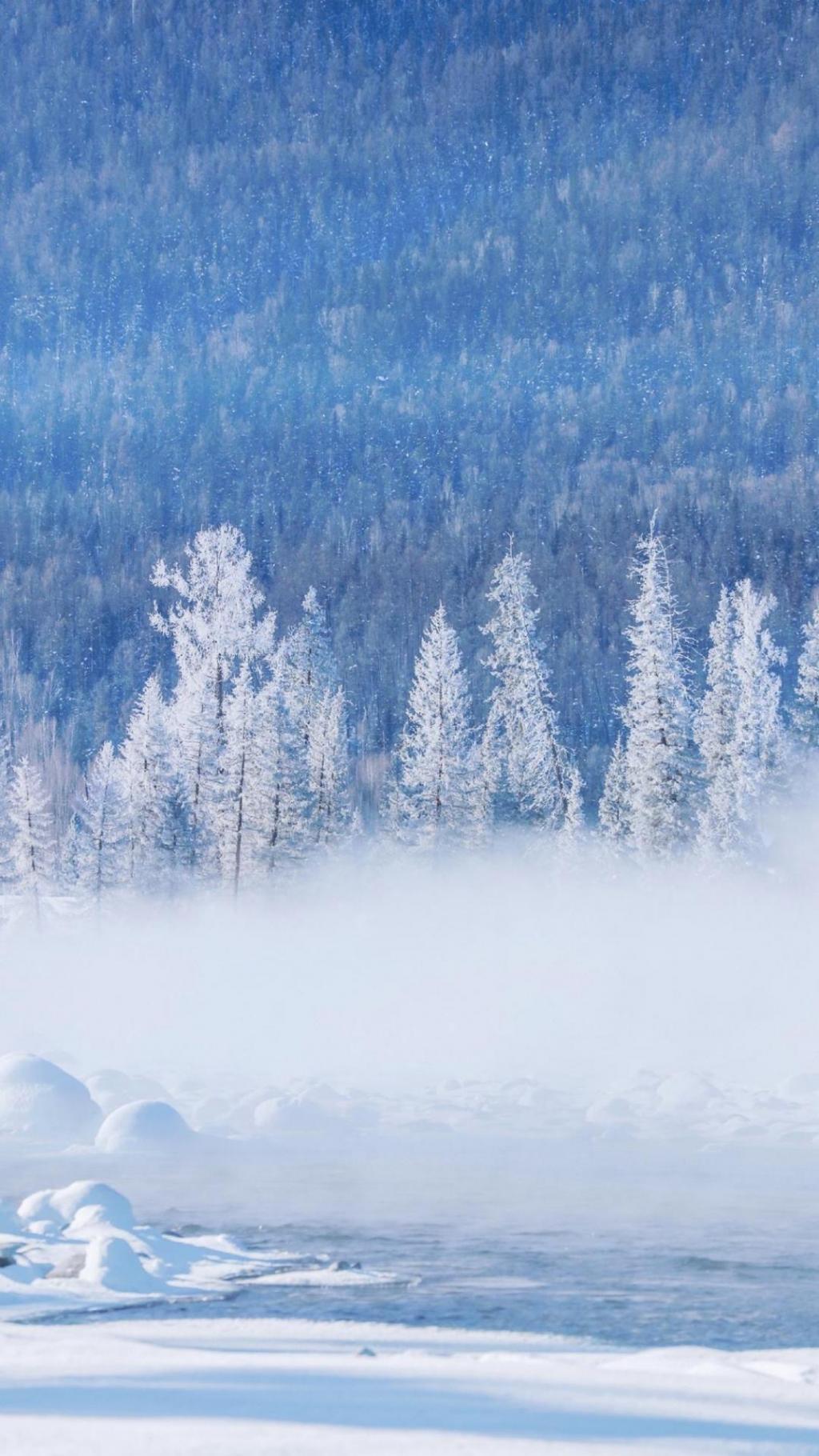 爱上这雪白的景色手机壁纸