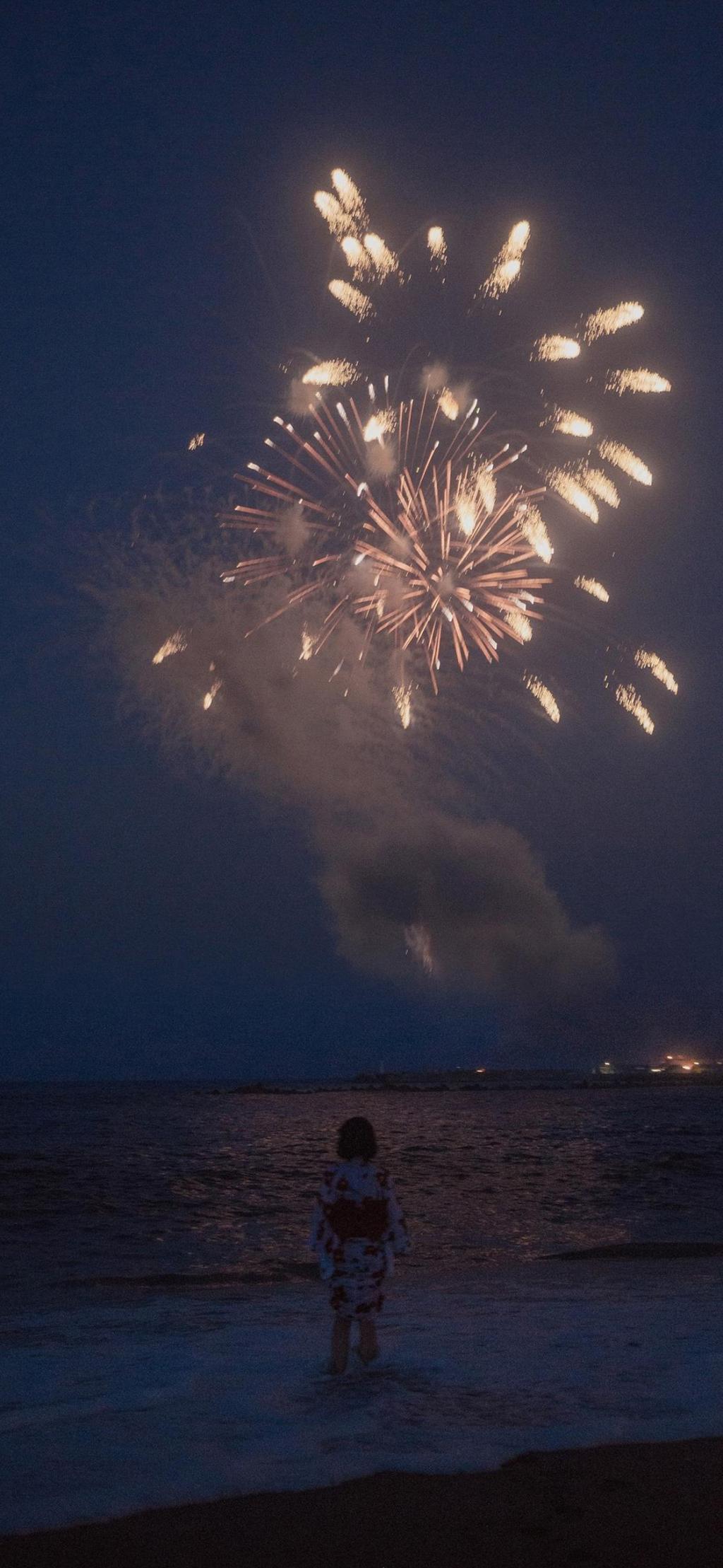 仲夏夜的美丽花火手机壁纸