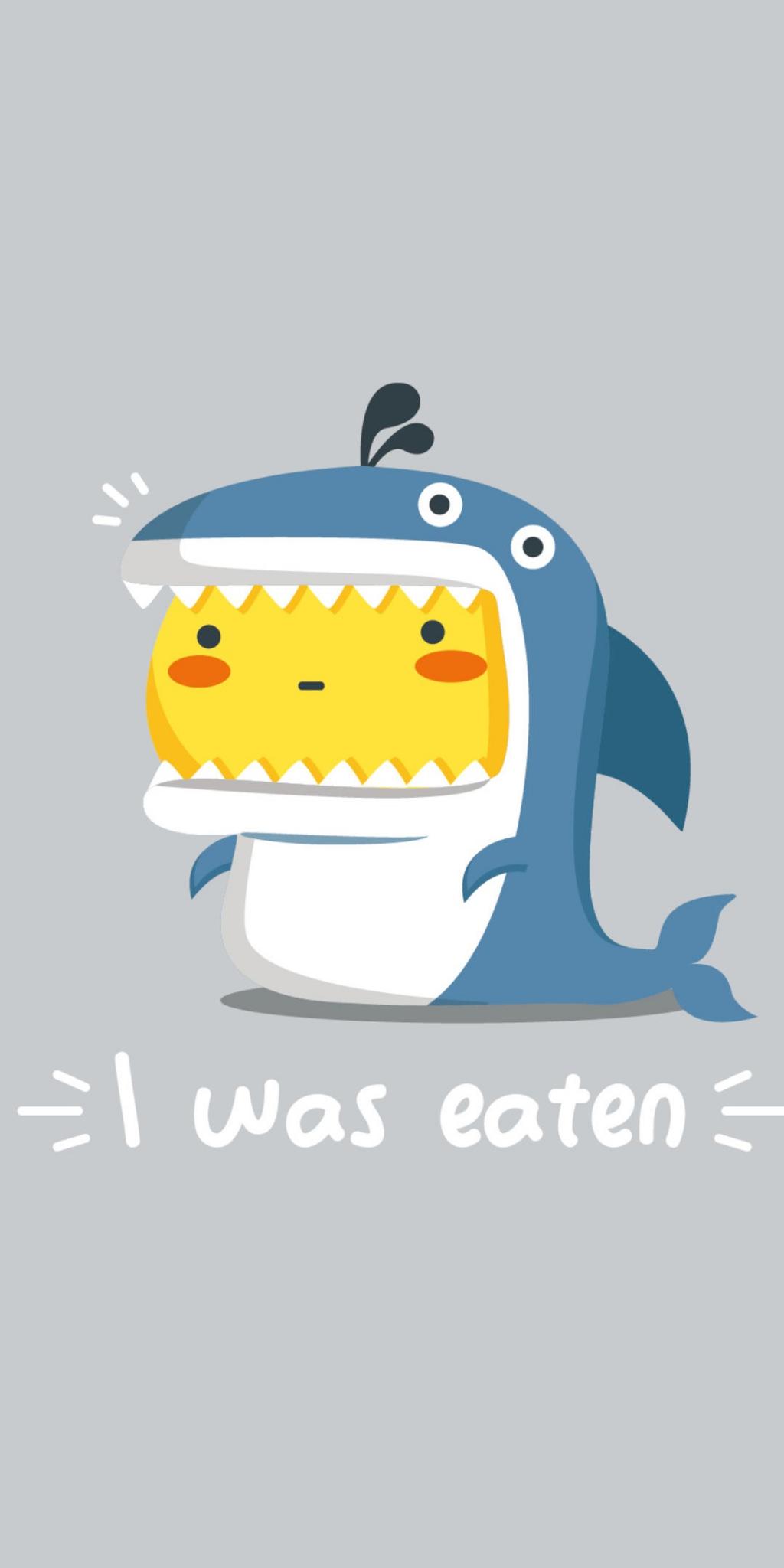 油爆叽丁:可爱大鲨鱼装扮手机壁纸