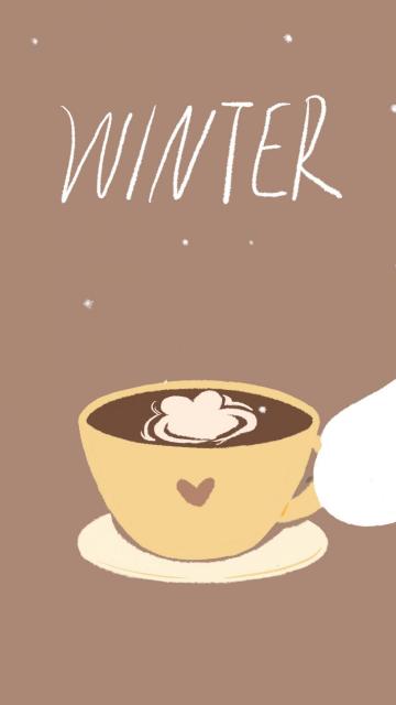 冬天里需要一杯暖暖的咖啡相陪手机壁纸
