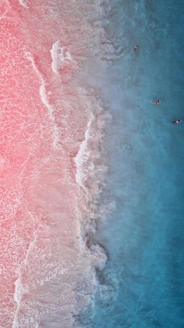 最少女心的粉色沙滩唯美风光手机壁纸