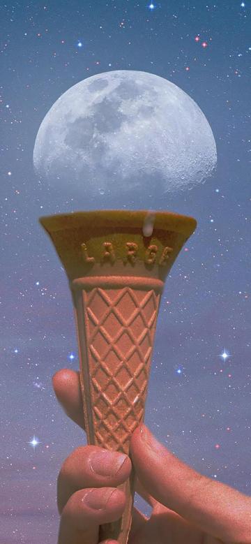 月亮冰淇淋手机壁纸