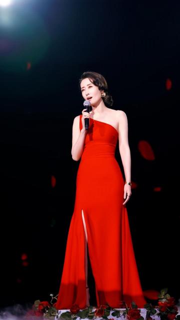 刘敏涛性感红色长裙耀眼魅力迷人写真手机壁纸