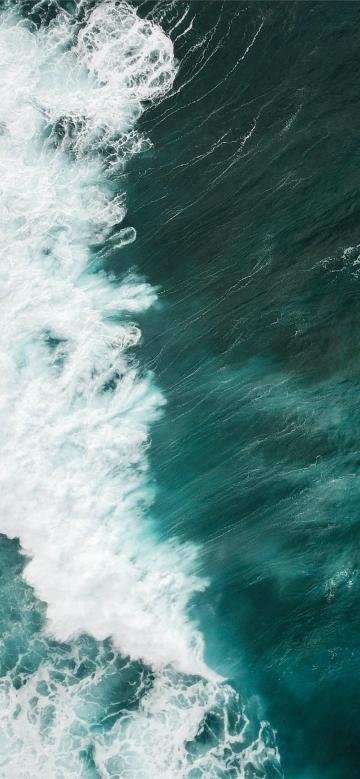 空中拍摄的海浪手机壁纸