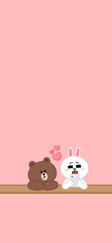 布朗熊与可妮兔的甜蜜爱情手机壁纸