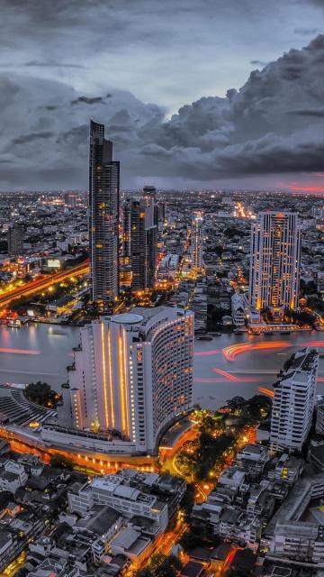 大都市曼谷中央公园建筑风景手机壁纸