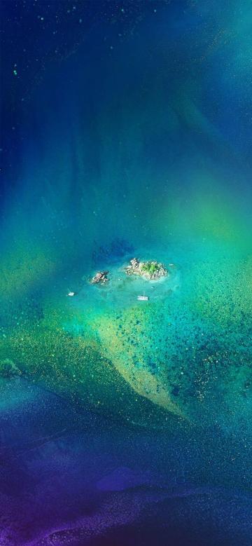 俯瞰大洋之间的小岛手机壁纸