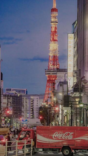 日本东京街道的唯美风景手机壁纸