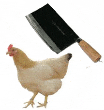 搞笑表情：菜刀砍鸡