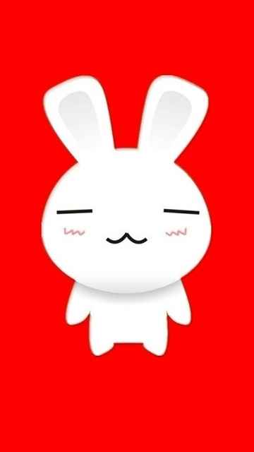 白色兔兔可爱表情手机壁纸