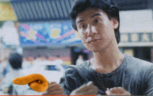 搞笑表情：旺角卡门张学友：卖烧烤串快吃，不是喜欢食屎吗？