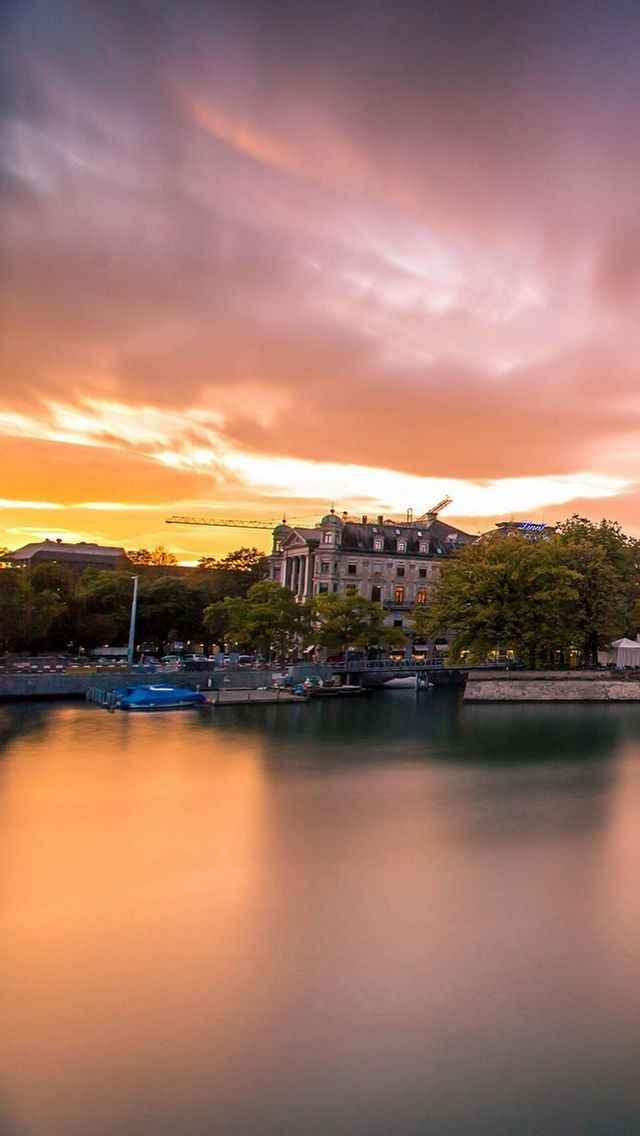 都市唯美绚丽夕阳美景手机壁纸