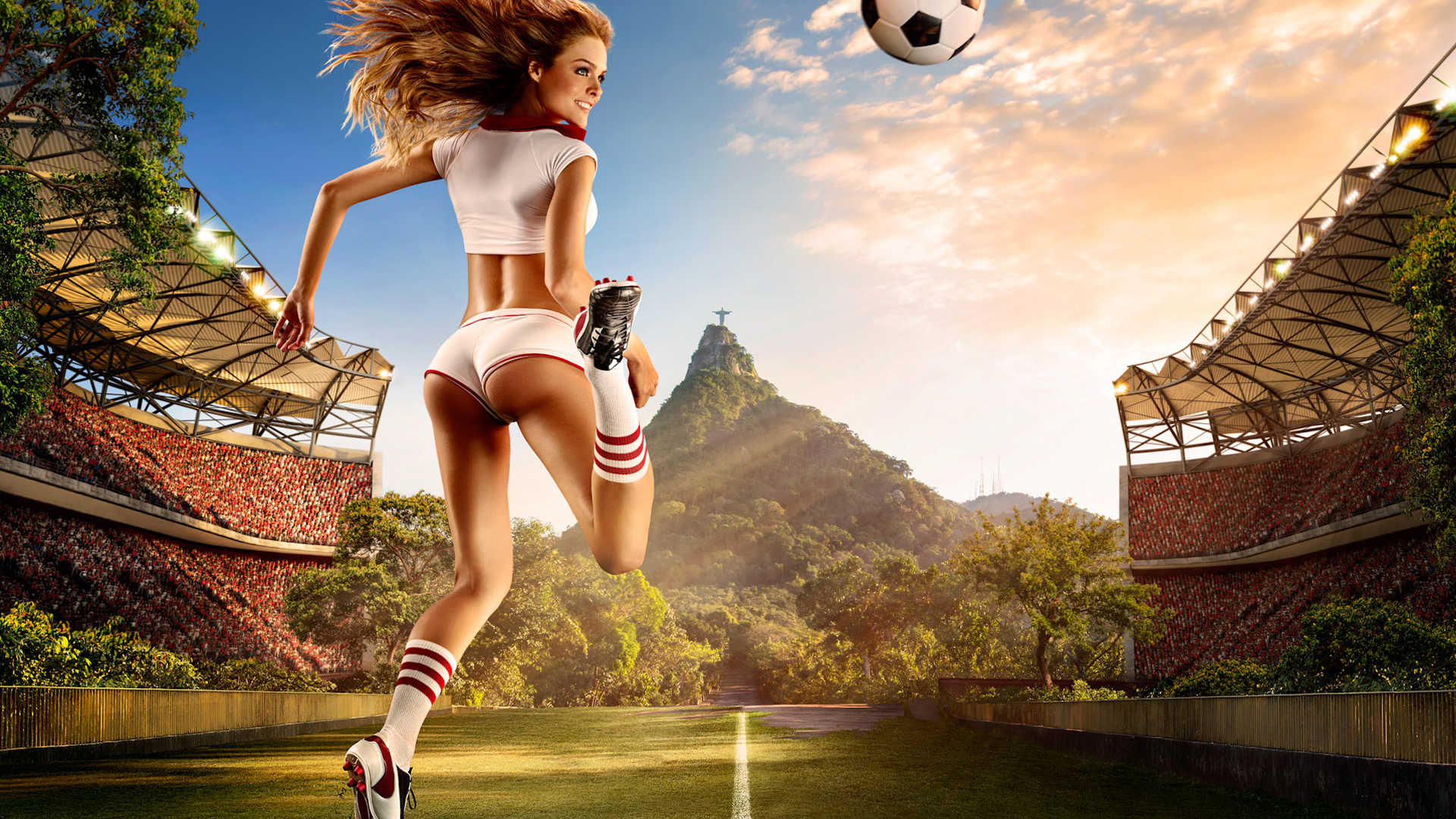 2014世界杯足球美女壁纸