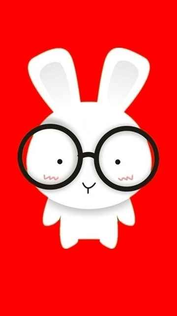 白色兔兔可爱表情手机壁纸