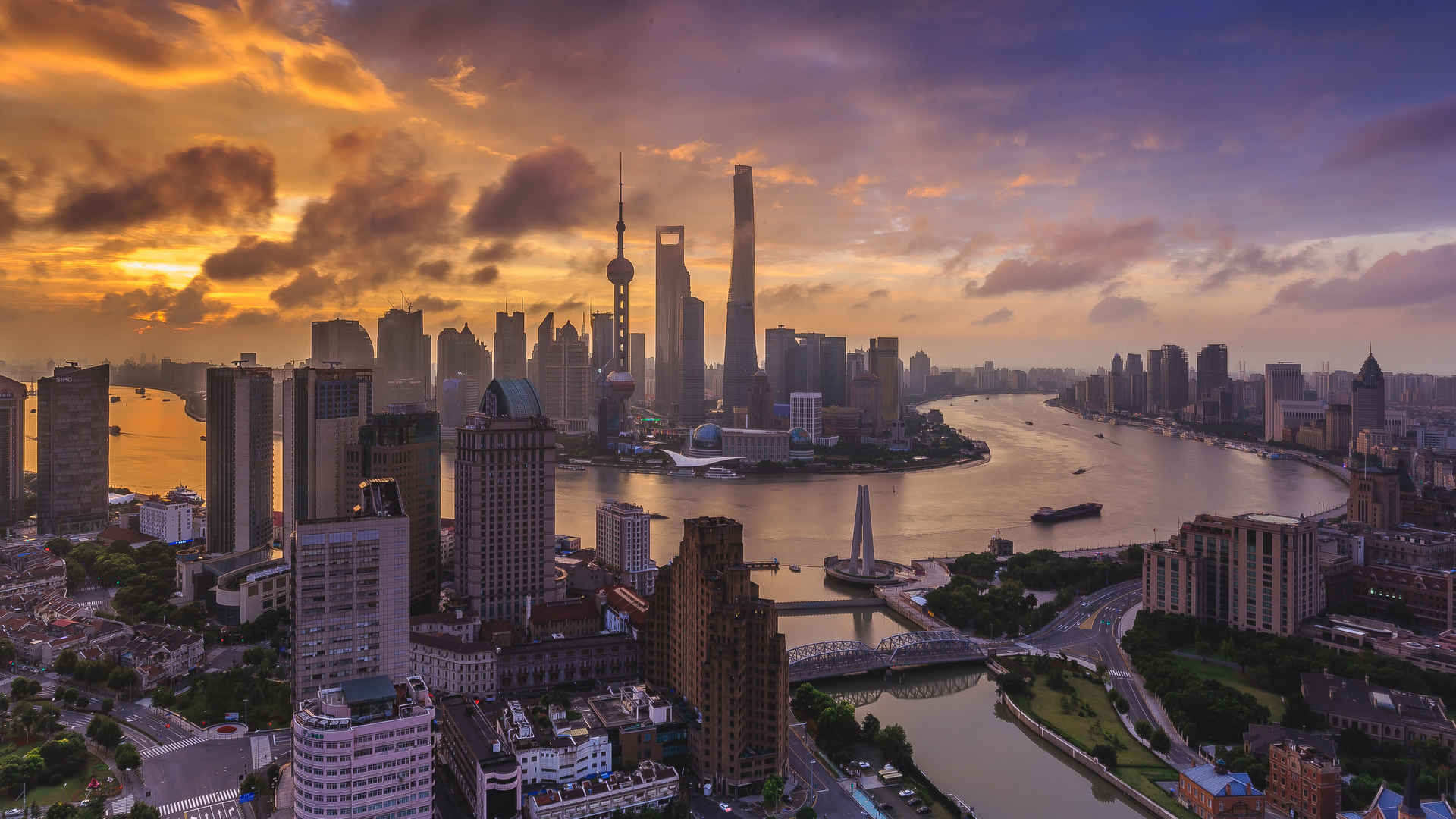 上海陆家嘴夜景图片壁纸