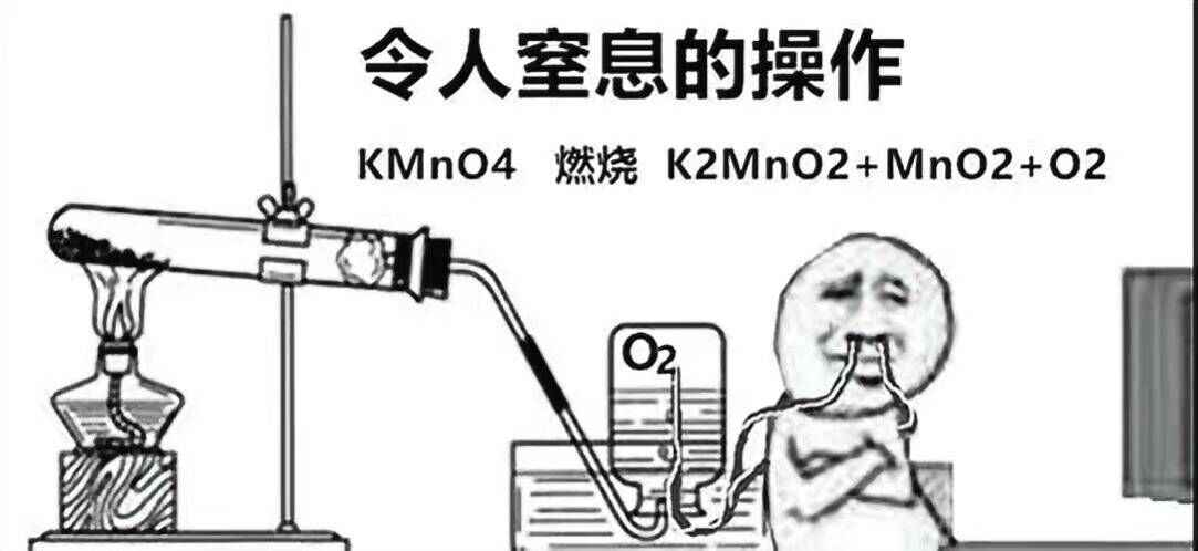 令人窒息的操作KMn04燃烧K2Mn02+Mn02+02(吸氧气)