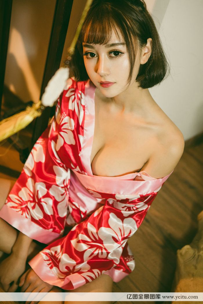 尤果网美女模特赵小米Kitty身着和服COS扮演不知火舞诱惑美图