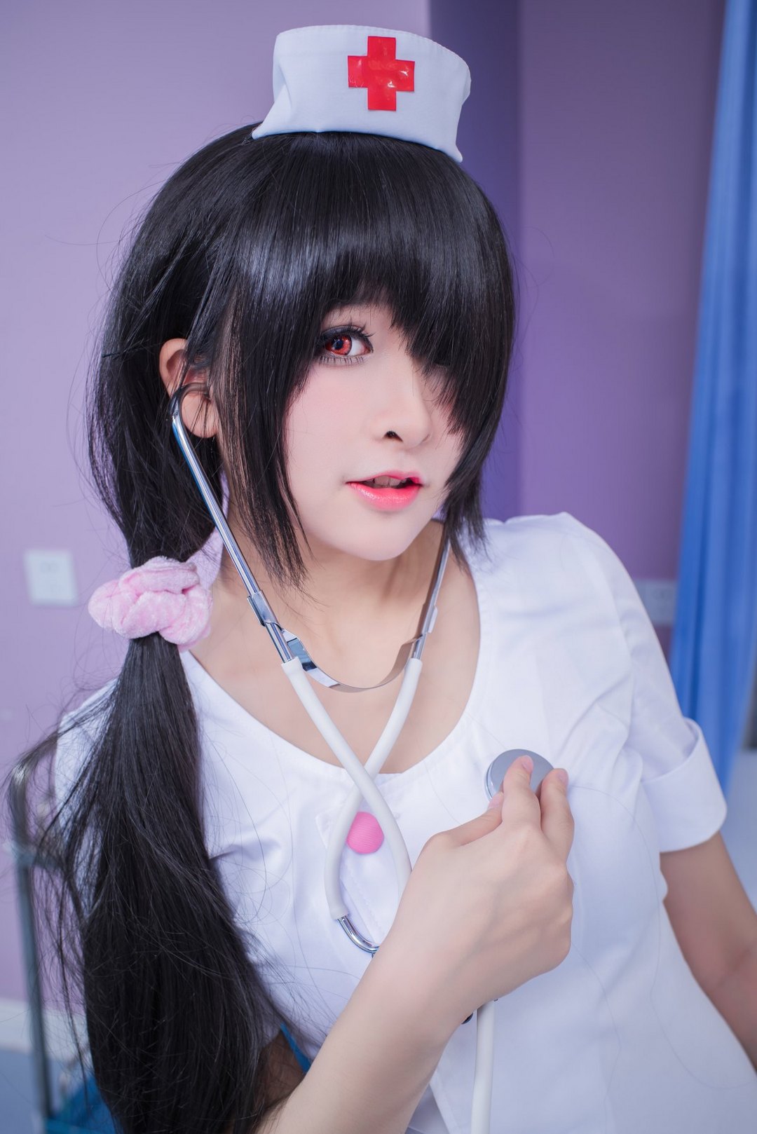 白丝护士制服美女cosplay动漫美女时崎狂三