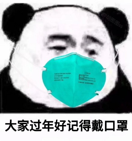 熊猫头戴口罩系列表情包