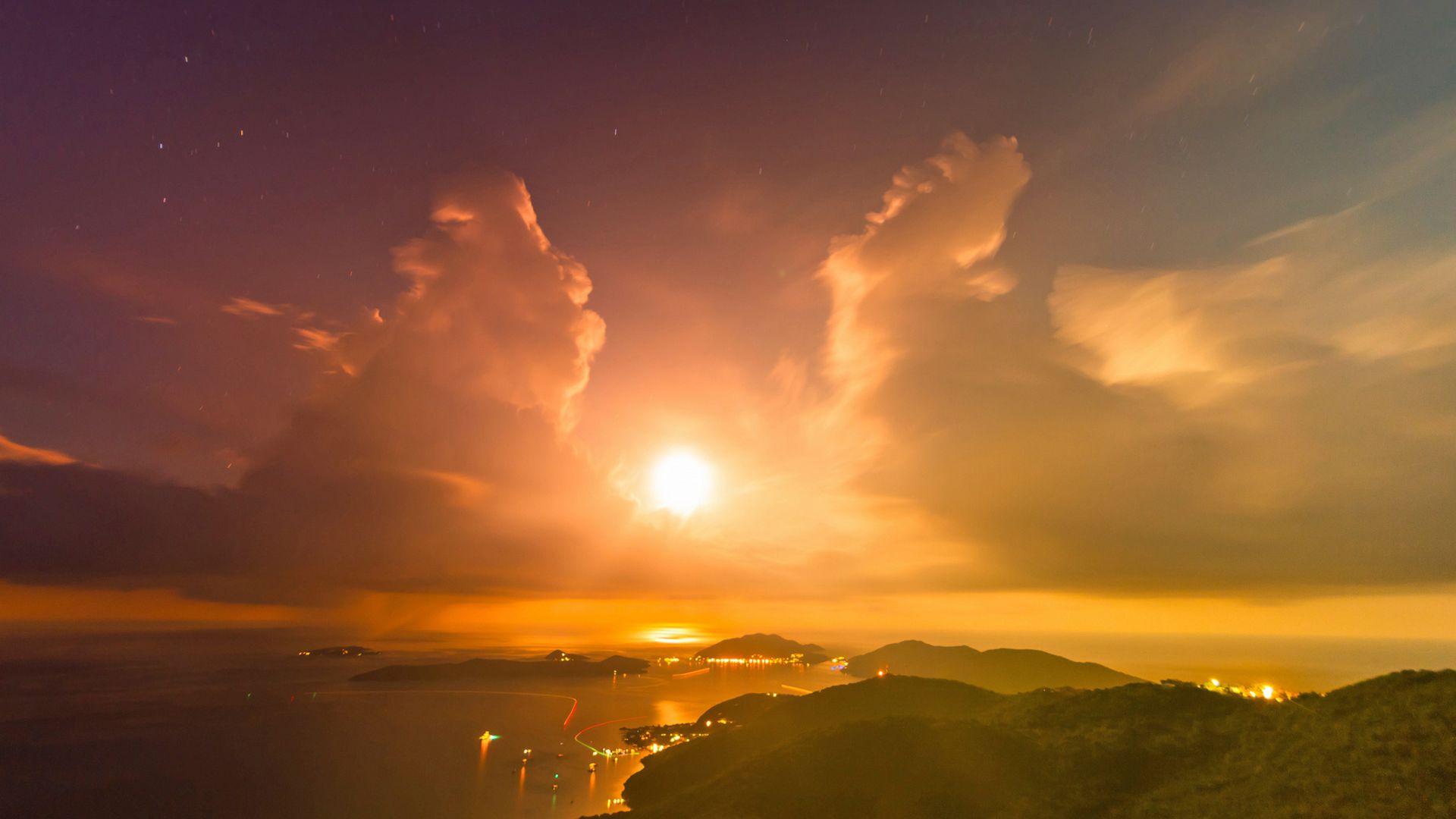 大海夕阳日落风景图片