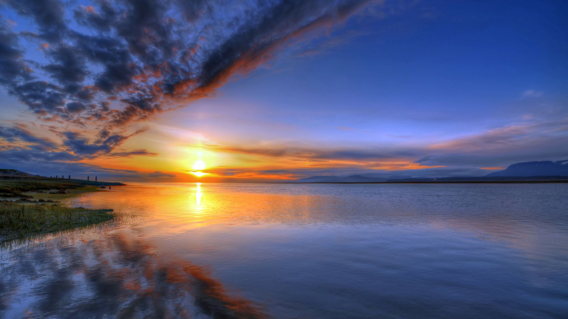 大海夕阳日落风景图片