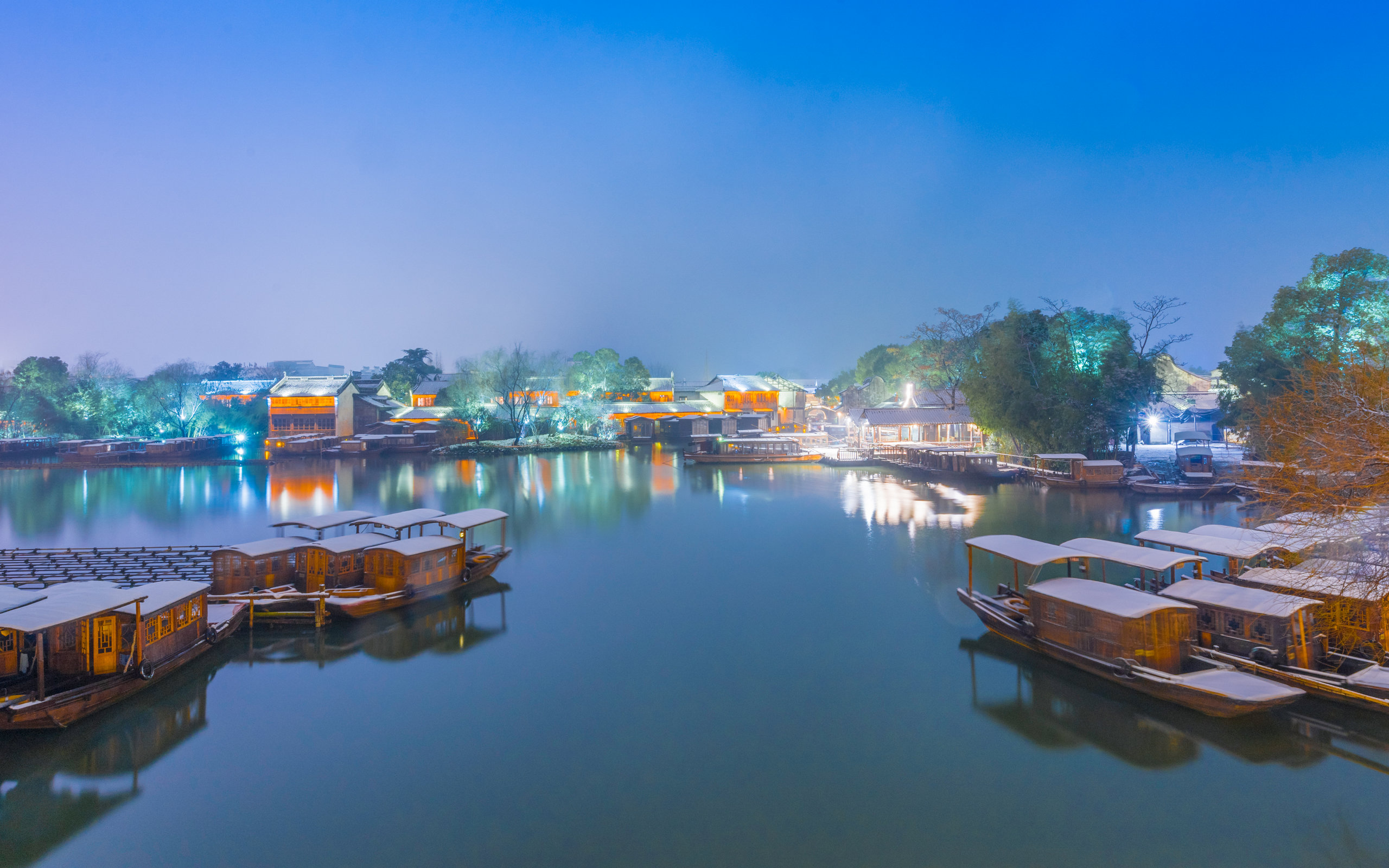 浙江乌镇夜景图片